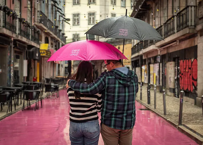 The House On The Pink Street In Lisbon